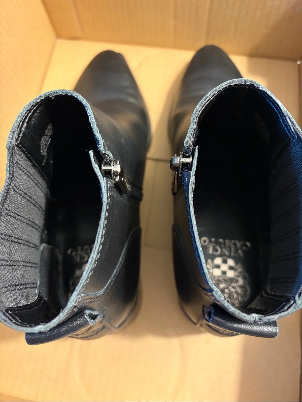 Vince Camuto Black Leather Ankle Booties